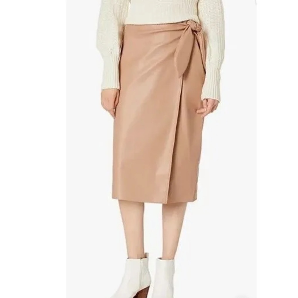 7 for all Mankind leather midi skirt NWT